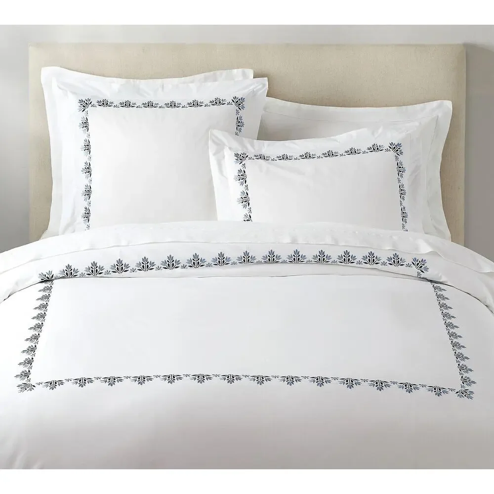 Pottery Barn Blossom Embroidered Organic Percale Duvet & Euro Sham Twin/Twin XL